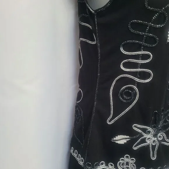 Lauren Michelle Tank Top Sparkle Braided Embellishments Silver Bling Large New - Picture 5 of 9